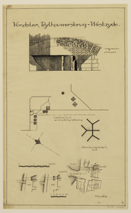 216188 Afbeelding van de tijdens de restauratie van de Bijlhouwerbrug aangetroffen muurresten van de oude brug, aan de ...